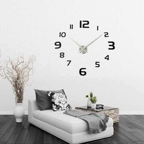 3D DIY Modern EVA Round Number Wall Clock Sticker Home Decoration
