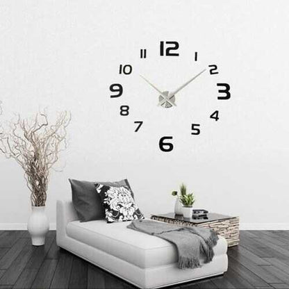 3D DIY Modern EVA Round Number Wall Clock Sticker Home Decoration