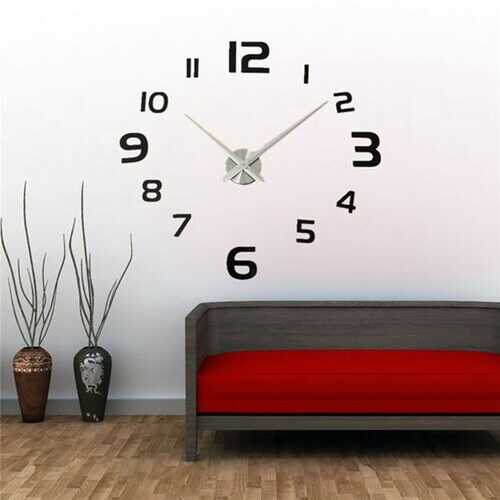 3D DIY Modern EVA Round Number Wall Clock Sticker Home Decoration