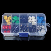 将图片加载到图库查看器，50pcs Tactile Push Button Switch Momentary Tact &amp; Cap Assorted Kit 12x12x7.3mm Key Caps
