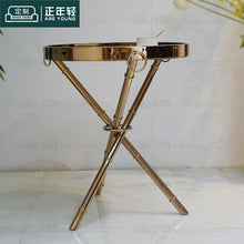 Load image into Gallery viewer, Gilded Metal Small Coffee Table with Triple Legs. 100 Pack
