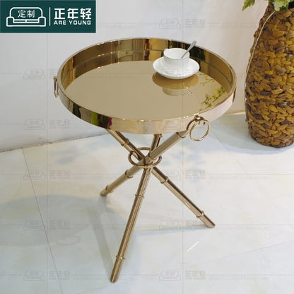 Gilded Metal Small Coffee Table with Triple Legs. 100 Pack