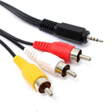 Charger l&#39;image dans la galerie, 5ft/1.5m 2.5mm Jack Male Plug To 3 RCA Male Phono Audio Video AV Out Cable
