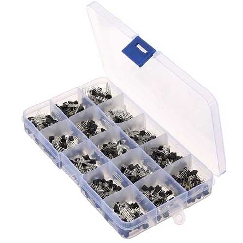 Geekcreit? 600pcs 15 Kinds Of Values Transistor TO-92 NPN PNP Kit Set 30-160V 50-1000mA NPN / PNP