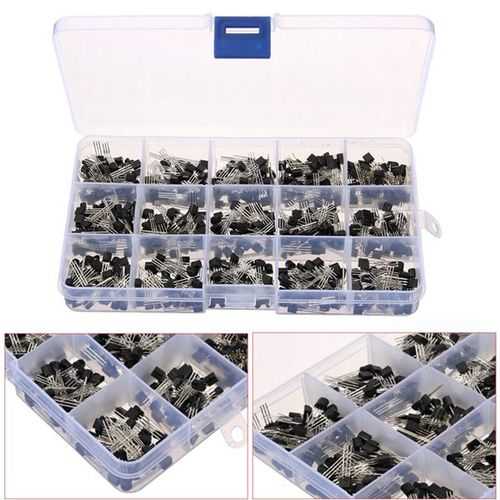 Geekcreit? 600pcs 15 Kinds Of Values Transistor TO-92 NPN PNP Kit Set 30-160V 50-1000mA NPN / PNP
