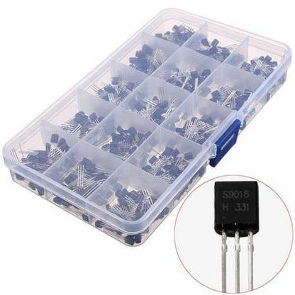Geekcreit? 600pcs 15 Kinds Of Values Transistor TO-92 NPN PNP Kit Set 30-160V 50-1000mA NPN / PNP