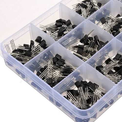Geekcreit? 600pcs 15 Kinds Of Values Transistor TO-92 NPN PNP Kit Set 30-160V 50-1000mA NPN / PNP