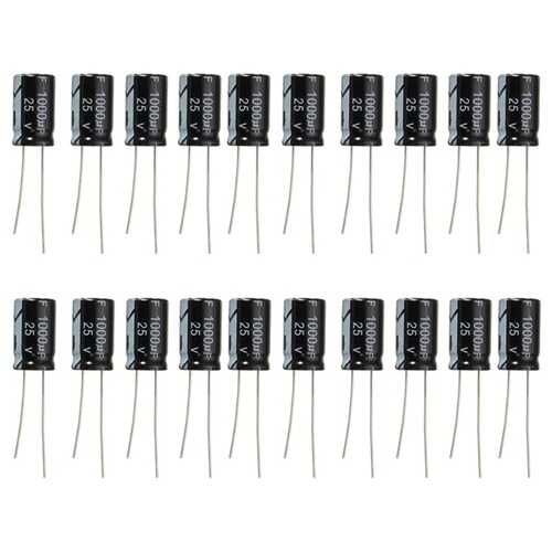 20pcs 1000uF 25V Radial Electrolytic Capacitor 10 x 17mm 105?C