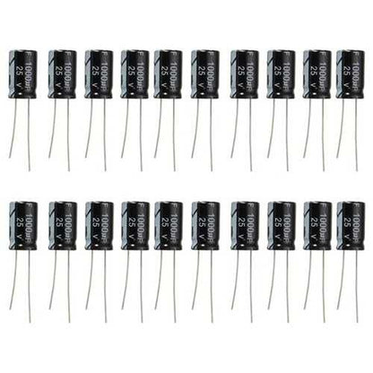 20pcs 1000uF 25V Radial Electrolytic Capacitor 10 x 17mm 105?C