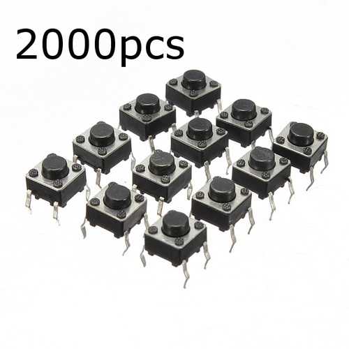 Geekcreit? 2000pcs Mini Micro Momentary Tactile Tact Switch Push Button DIP P4 Normally Open