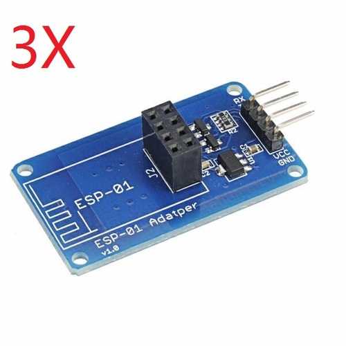 3Pcs Geekcreit ESP8266 Serial Wi-Fi Wireless ESP-01 Adapter Module 3.3V 5V Geekcreit for Arduino - products that work with official Arduino boards
