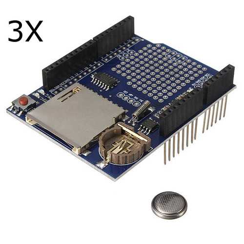 3Pcs Logging Recorder DataLog Shield Data Logger Module