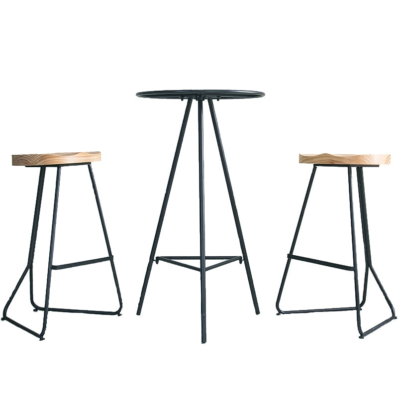 Iron Bar Table Chair Wrought Iron Home High Foot Small Round Table Balcony Outdoor Leisure Bar Coffee Table