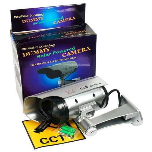 Solar Powered Fake Camera Outoodr Dummy Bullet CCTV Security Surveillance Camera Blinking IR LED