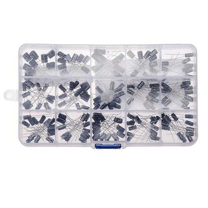 215pcs 15 Values 0.1uF-330uF Mix Electrolytic Capacitor Kit With Storage Box