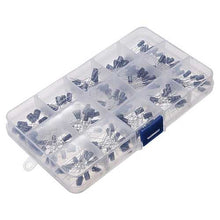 将图片加载到图库查看器，215pcs 15 Values 0.1uF-330uF Mix Electrolytic Capacitor Kit With Storage Box
