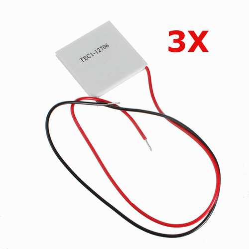 3Pcs TEC1-12706 40x40mm Thermoelectric Cooler Peltier Plate 12V 60W