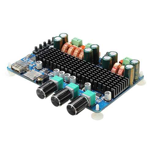 SANWU? SW-HF41 Wireless bluetooth Digital 2.1 Channel Amplifier Board 50W+50W Stereo Output 100W Bass Output USB TF Card Decoding Play 12-26V DC