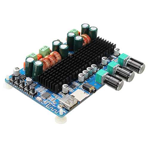 SANWU? SW-HF41 Wireless bluetooth Digital 2.1 Channel Amplifier Board 50W+50W Stereo Output 100W Bass Output USB TF Card Decoding Play 12-26V DC