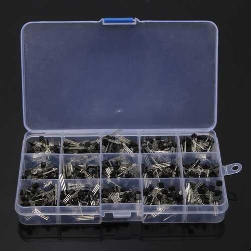 Geekcreit? 600Pcs TO-92 NPN PNP Bipolar Transistor 15 Value Assortment Kit