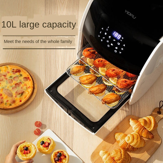 10L Air Fryer Oven No Oil Toaster Home Electric Rotisserie Oven with LED Digital Touchscreen Frying Machine 5in1 220V