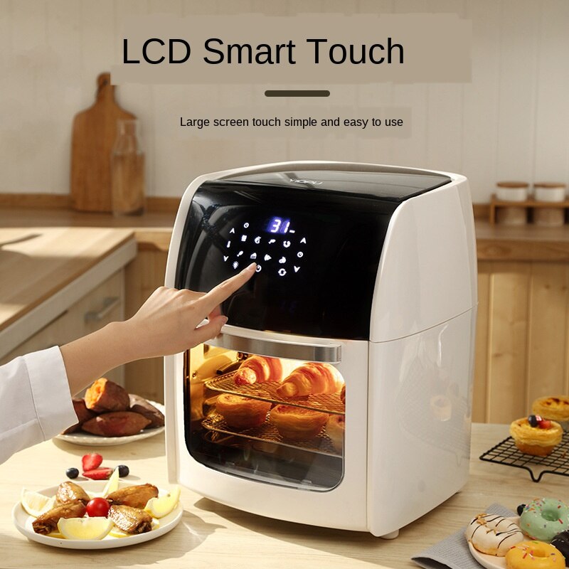 10L Air Fryer Oven No Oil Toaster Home Electric Rotisserie Oven with LED Digital Touchscreen Frying Machine 5in1 220V