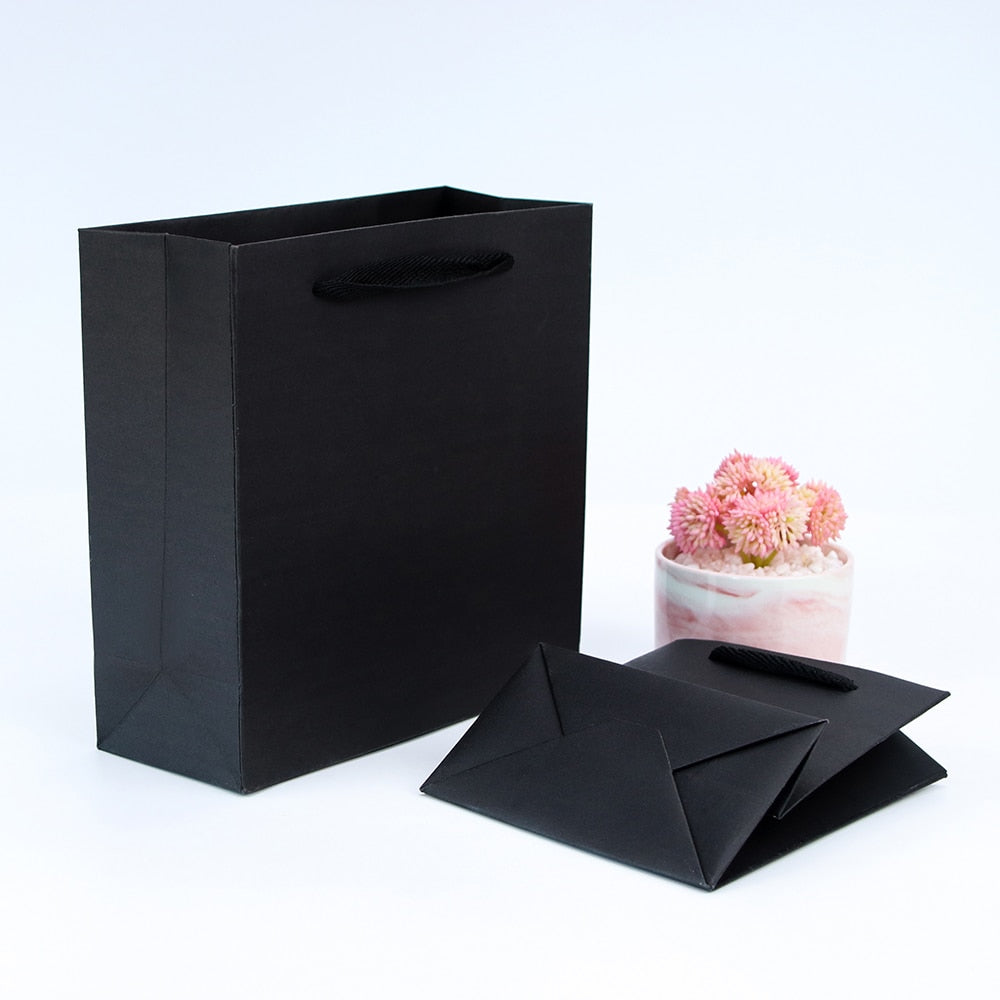 10pcs / Black card paper bag gift shopping bag holiday party birthday gift paper bag