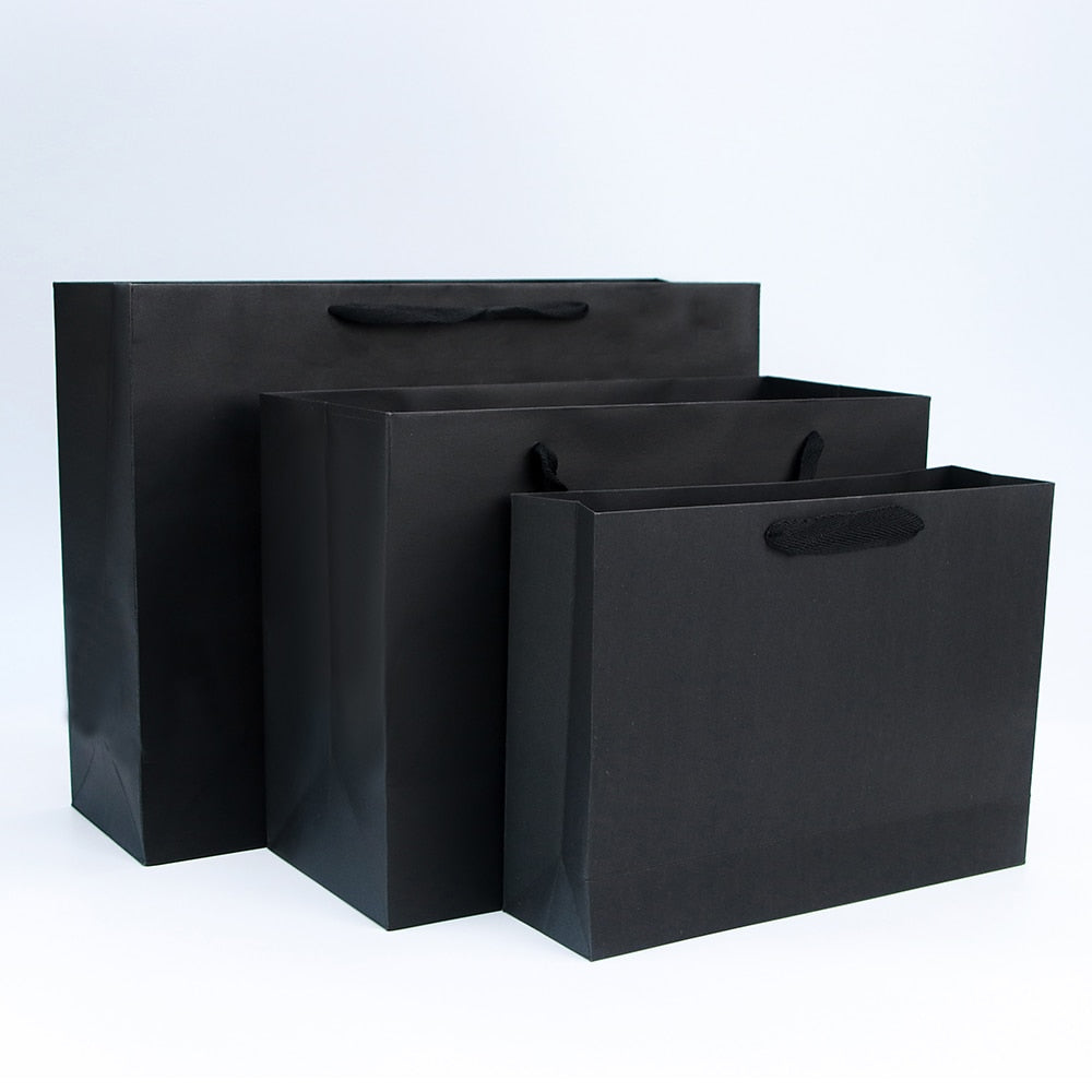 10pcs / Black card paper bag gift shopping bag holiday party birthday gift paper bag