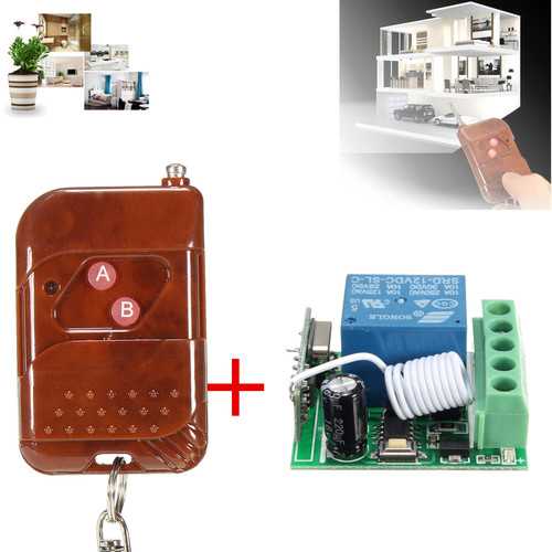 DC 12V 10A 1CH 433MHz Relay Wireless RF Remote Control Switch Receiver With Transmitter