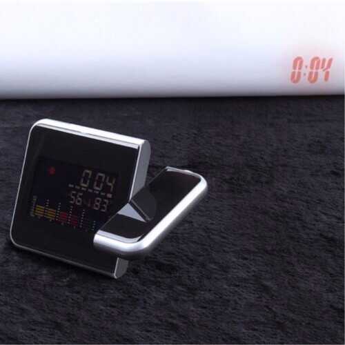 Digital LCD Time Projector Snooze Alarm Clock Temperature Weather Humidity LED