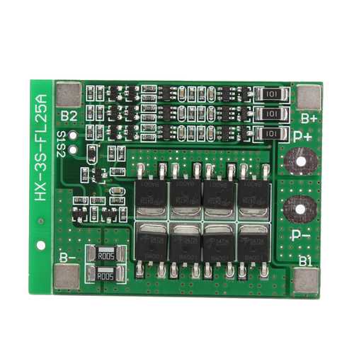 3S 11.1V 25A 18650 Li-ion Lithium Battery BMS Protection PCB Board With Balance Function