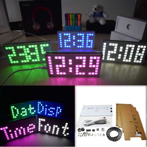 Geekcreit? DIY DS3231 Touch Key Control Brightness Adjustable Big Size Dot Matrix Alarm Clock Kit