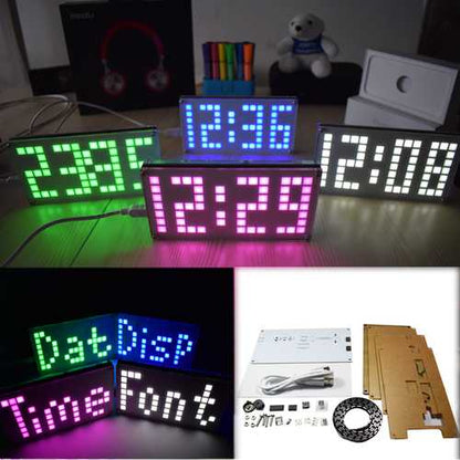 Geekcreit? DIY DS3231 Touch Key Control Brightness Adjustable Big Size Dot Matrix Alarm Clock Kit