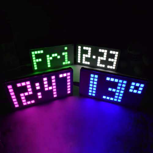 Geekcreit? DIY DS3231 Touch Key Control Brightness Adjustable Big Size Dot Matrix Alarm Clock Kit