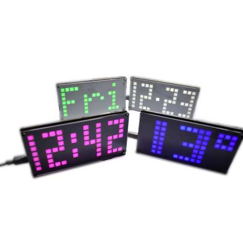 Geekcreit? DIY DS3231 Touch Key Control Brightness Adjustable Big Size Dot Matrix Alarm Clock Kit