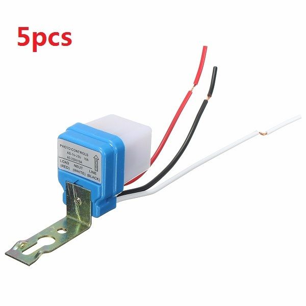 5pcs AC 220V 10A Automatic Auto On Off Street Light Switch Photo Control Sensor