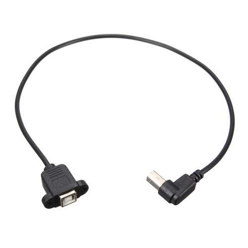 50cm USB 2.0 B Male to USB B Female Socket Printer Panel Mount Extension Cable