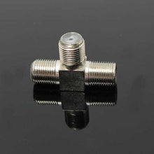 將圖片載入圖庫檢視器 3Pcs Thread F Socket T Splitter Adaptor Cable TV Aerial Freeview Virgin Media Silver
