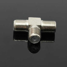 將圖片載入圖庫檢視器 3Pcs Thread F Socket T Splitter Adaptor Cable TV Aerial Freeview Virgin Media Silver
