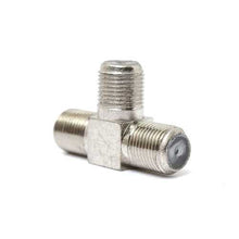 將圖片載入圖庫檢視器 3Pcs Thread F Socket T Splitter Adaptor Cable TV Aerial Freeview Virgin Media Silver
