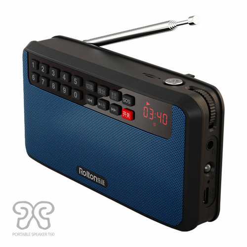 Rolton T60 Portable MP3 Stereo Player Audio Speakers FM Radio With LED Screen Support Tf Card Play