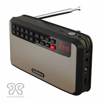 Rolton T60 Portable MP3 Stereo Player Audio Speakers FM Radio With LED Screen Support Tf Card Play