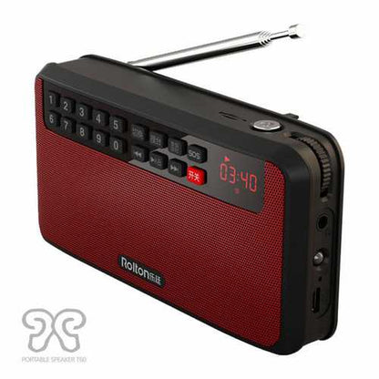 Rolton T60 Portable MP3 Stereo Player Audio Speakers FM Radio With LED Screen Support Tf Card Play