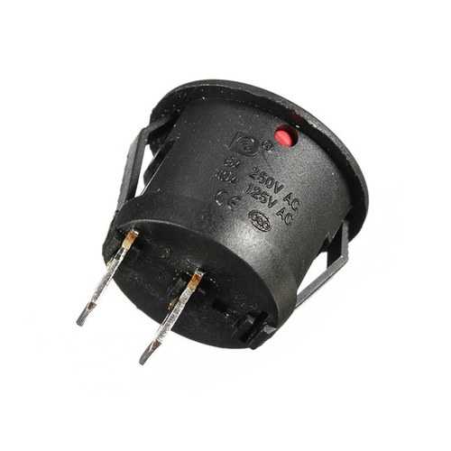 20Pcs Red Mini Round 2 Pin SPST ON-OFF Rocker Push Button Switch