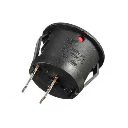 20Pcs Red Mini Round 2 Pin SPST ON-OFF Rocker Push Button Switch