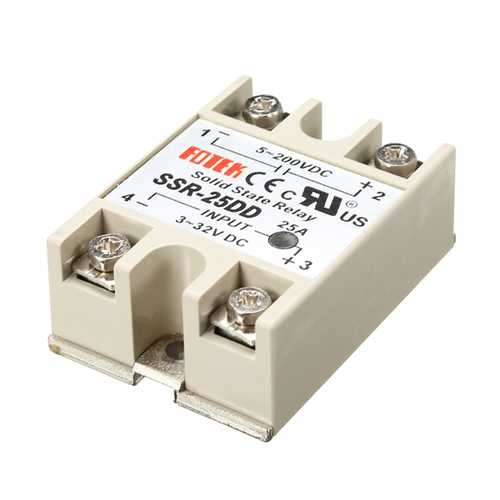 5Pcs 25A SSR-25DD Solid State Relay Module DC 3-32V To DC 5-200V