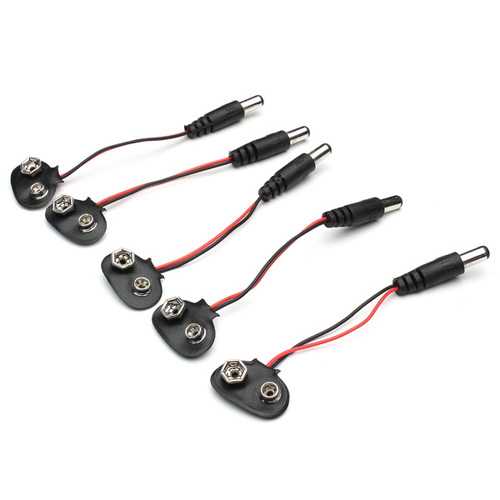 25pcs DC 9V Battery Button Power Cable Tieline For