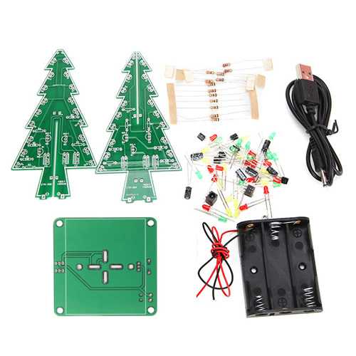 3Pcs Geekcreit? DIY Christmas Tree LED Flash Kit 3D Electronic Learning Kit