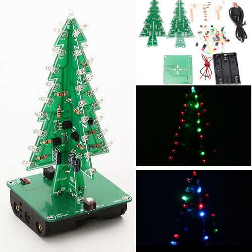 3Pcs Geekcreit? DIY Christmas Tree LED Flash Kit 3D Electronic Learning Kit