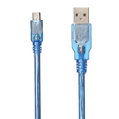 5pcs 30CM Blue Male USB 2.0A To Mini Male USB B Cable For